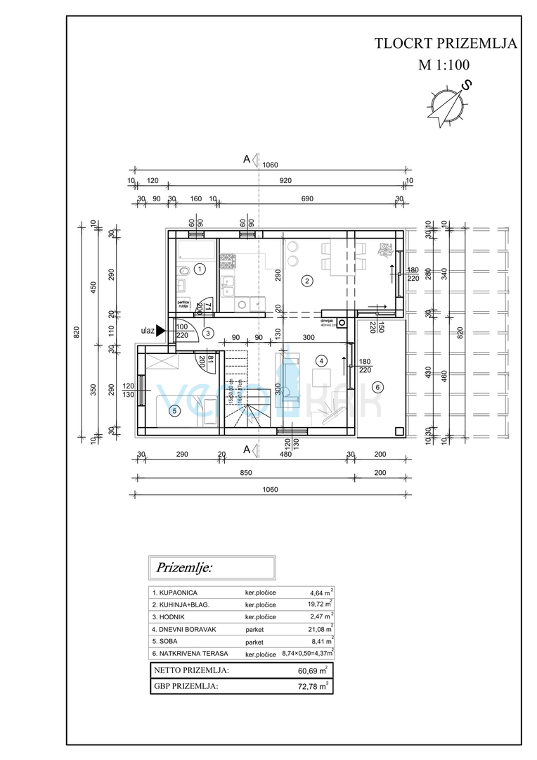 Vrbnik, Insel Krk, dynamisches Einfamilienhaus mit Pool und großem Garten